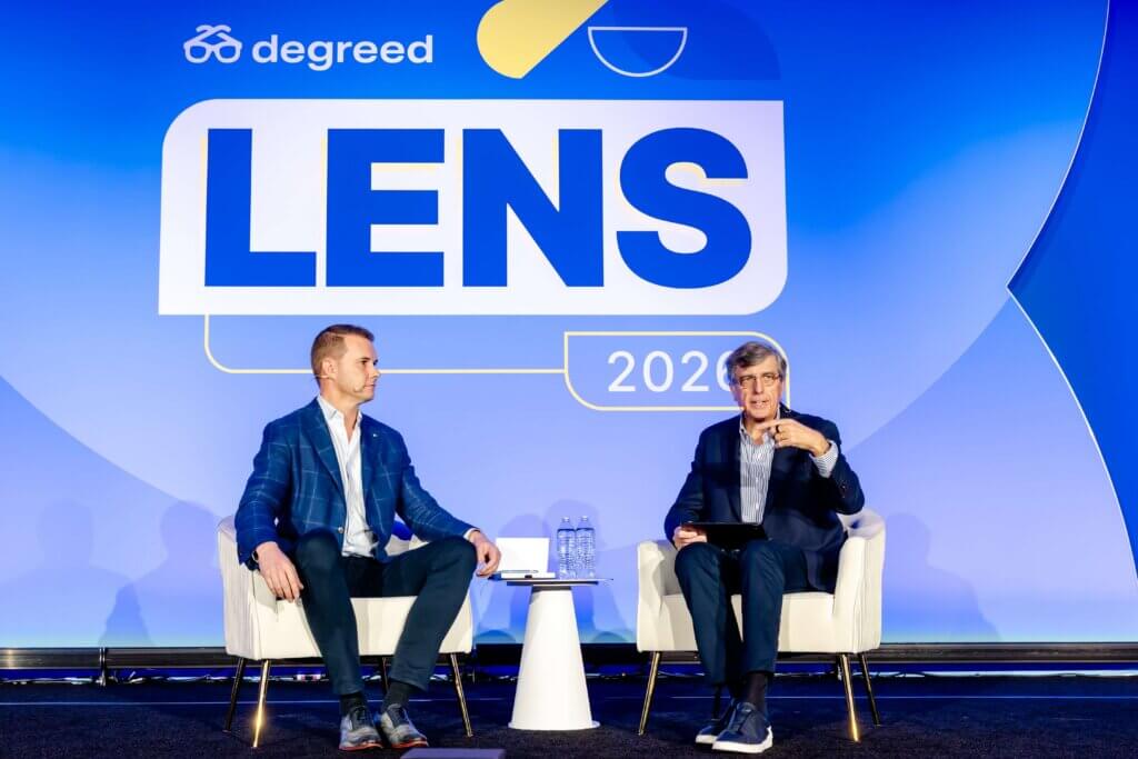 Claudio Muruzabal et Erik Lossbroek sur la scène de Degreed LENS